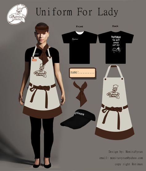 Waiters Uniform Ideas, Cashier Uniform, Cashier Illustration, Waiters Uniform, Waiter Uniform Modern, Waitress Uniform, Chicken Costume, Chicken Costumes, Chef Uniform