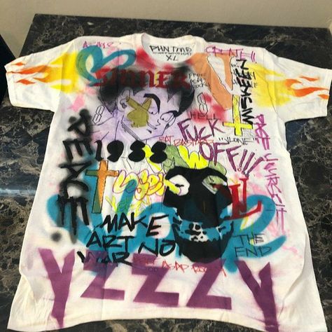 Yeezus Shirt, Yeezy Hoodie, Kanye West Kids, Hand Painted Sneakers, Kanye West Shirt, Kids See Ghosts, Kanye West Yeezus, Painted Sneakers, White Denim Jacket