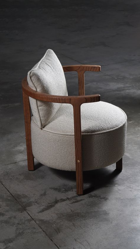 The Lagoon Accent / Lounge Arm Chair is a delicate oasis of comfort. A perfect integration of upholstery and the solid wood structure creates its slender form that instantly creates a sense of calm and tranquility making it a perfect addition to any living room, bedroom, or office. The Lagoon chair is made from high-quality materials and is built to last. It's solid wood frame is elegant, sturdy and durable, and the plush upholstery is soft and comfortable. The design's airy and uncluttered aest High Back Lounge Chair, Arm Chairs, Bedroom Chairs, Accent Chairs For Bedroom, Wooden Lounge Chair, Armchair Bedroom, Dining Table Design Modern, Living Room Setup, Wooden Armchair