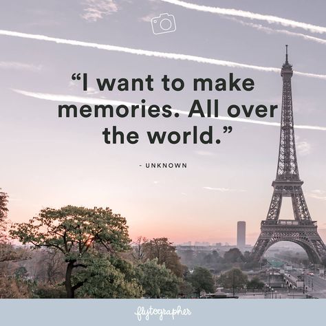 “I want to make memories. All over the world.”  – Unknown  Click the link to dicover more quotes about travel! Save this to your board to dream of travel and the memories yet to come! ✨  #travel #adventure #wanderlust   📍 Paris, France Travelling The World Quotes, Travel All Over The World, Quotes About Traveling The World, I Want To Travel The World, Travel Aesthetic Wanderlust Quotes, Travel The World Vision Board, Travel Vision Board Aesthetic, Travel Aethstetic, Travel Around The World Aesthetic