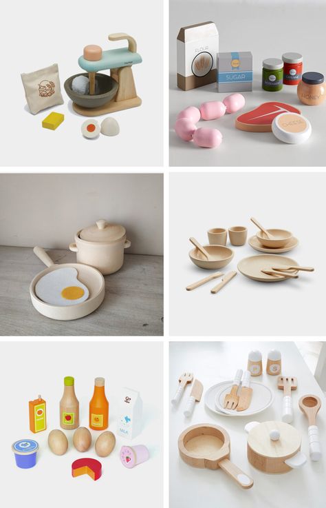 Montessori Play Kitchen, Kids Play Kitchen Accessories, Kids Kitchen Accessories, Wooden Pantry, Anna Craft, Play Kitchen Food, Toy Kitchen Accessories, Wooden Play Food, Toddler Kitchen