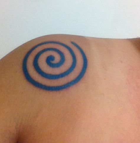 Blue Spiral Tattoo, Spiral Tattoo Ideas Swirls, Red Swirl Tattoo, Star Swirl Tattoo, Swirl Star Tattoo, Spiral Star Tattoo, Whirlpool Tattoo, Swirl Tattoo Spirals, Spiral Tattoo Ideas