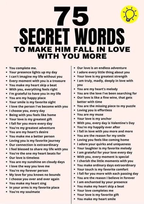 How To Make Him Fall In Love with You Words To Compliment A Guy, How To Make Him Fall In Love, Make Him Fall In Love With You, How To Make A Man Fall In Love With You, How To Make Him Fall In Love With You, Make Him Obsessed, Secret Words, Boyfriend Advice, Girl Hacks