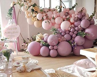 Pink Balloon Arch, Pink Balloon Garland, Deco Ballon, Pastel Baby Shower, Garland Wedding Decor, Balloon Arch Kit, Balloon Garland Diy, Pastel Balloons, Purple Balloons