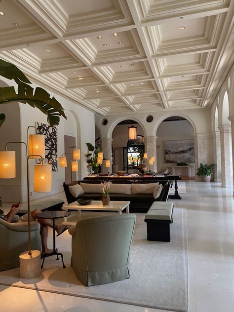 Hotel Inspired Interior Design, Italian Hotel Interior Design, Luxury Hotel Lobby Lounge Interior Design, Country Club Lobby Interior Design, Hotel Interior Aesthetic, Mediterranean Boutique Hotel, Parisian Hotel Lobby, Elegant Hotel Lobby, Boutique Hotel Interiors Lobby