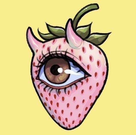 Fruit Digital Art, Fantasy Vibes, Background Tattoo, More Tattoo, Posca Art, Artwork Ideas, Concept Ideas, Pink Strawberry, New 2023