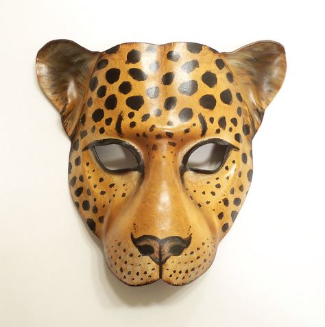 Leather Masks, Gothic Mask, Art Inventory, Cat Masks, Cheetah Face, African Leopard, Paw Art, Mask Cat, Masquerade Halloween