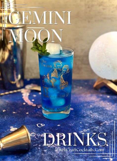 Sip your way to the stars with these celestially-inspired Gemini moon drinks. Discover recipe suggestions from both my mixology books and my top pick blog drinks that'll ignite your senses under the Gemini moon🌙 🌟Unwind while reflecting on your thought patterns and communication styles, or excite your mind with new, creative and enticing ideas with a Gemini drink The Moon is calling. Grab your fav cocktail glass, head to the blog to explore some charming Gemini-inspired drink recipes. Full Moon Cocktail, Gemini Cocktail, Moon Cocktail, Moon In Gemini, Gemini Moon, Glass Head, Cocktail Names, Neon Moon, Thought Patterns