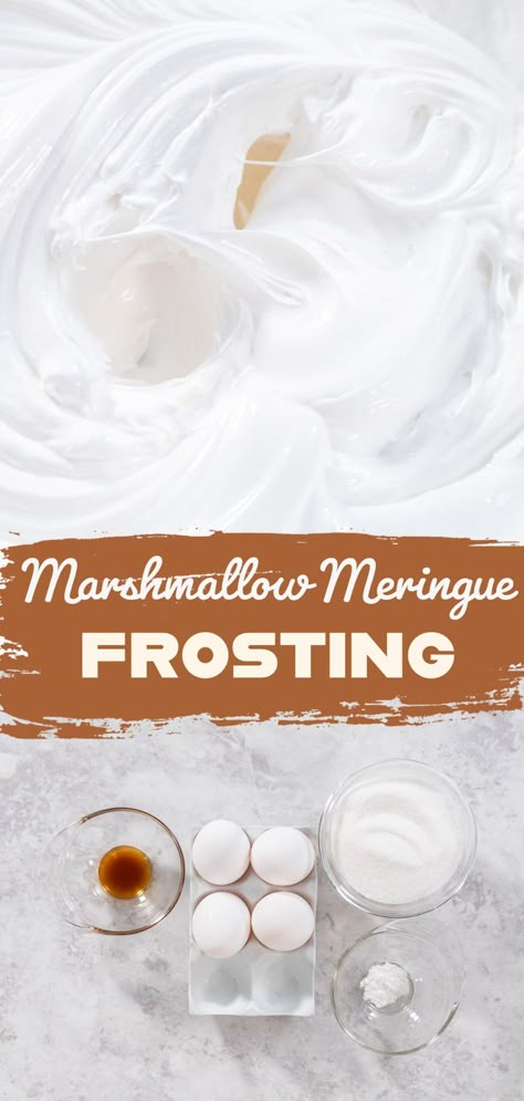 Meringue Icing Recipe, Meringue Frosting Recipe Easy, Merengue Icing Recipe, Merengue Frosting Recipe, Marshmallow Royal Icing, Marshmallow Cream Meringue Recipe, Marshmallow Meringue Frosting, Mirangue Recipe, Merangue Recipe Frosting