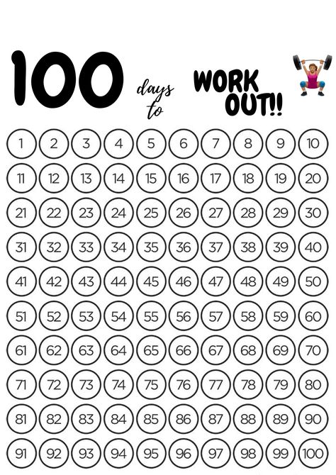 100 days to habit | 100 days to WORK OUT |100 days to | 100 Day Challenge Work Out Timetable, 100 Days Of Workouts, Work Out Journal Ideas Free Printable, 100 Days Workout Challenge, 100 Day Tracker, 100 Days Challenge Printable, Planer Ideas Diy, 100 Day Workout Challenge, 100 Day Workout