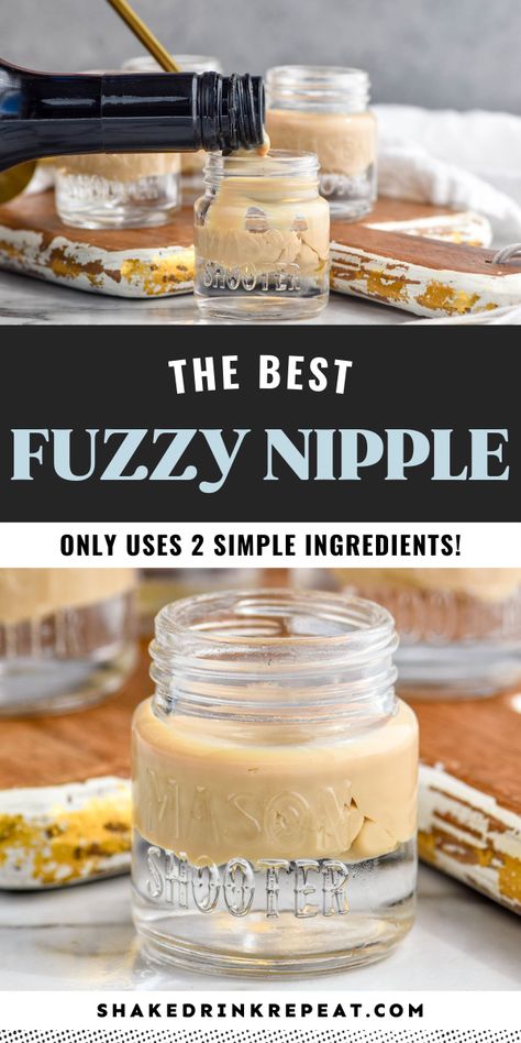 Butter Ripple Schnapps Shots, Peach Schnapps Shots, 2 Ingredient Shots Alcohol, Shots With Peach Schnapps, Schnapps Recipes, Baileys Recipes Drinks, Irish Cream Drinks, Chocolate Cake Shot, Shots Alcohol Recipes