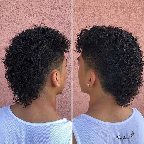 Short Sides Haircut, Mens Mullet, Hair Designs For Boys, Nyc Hair Salon, Mullet Fade, Mens Hairstyles Curly, Mohawk Mullet, Curly Hair Fade, Gents Hair Style