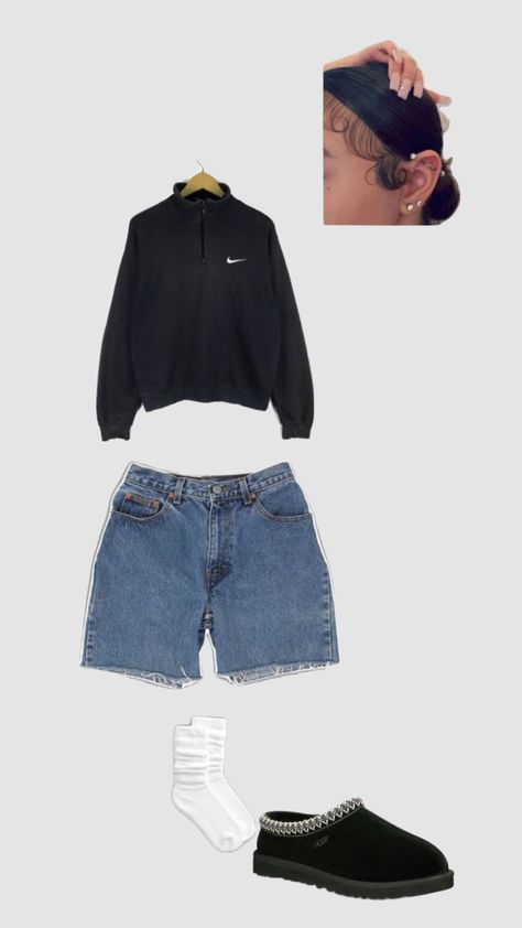 #myfirstshuffle Outfits With Shorts, Cute College Outfits, Latina Fashion Outfits, Fasion Outfits, Cold Outfits, Outfit Inspo Casual, Trendy Outfits For Teens, Cute Lazy Day Outfits, Casual School Outfits