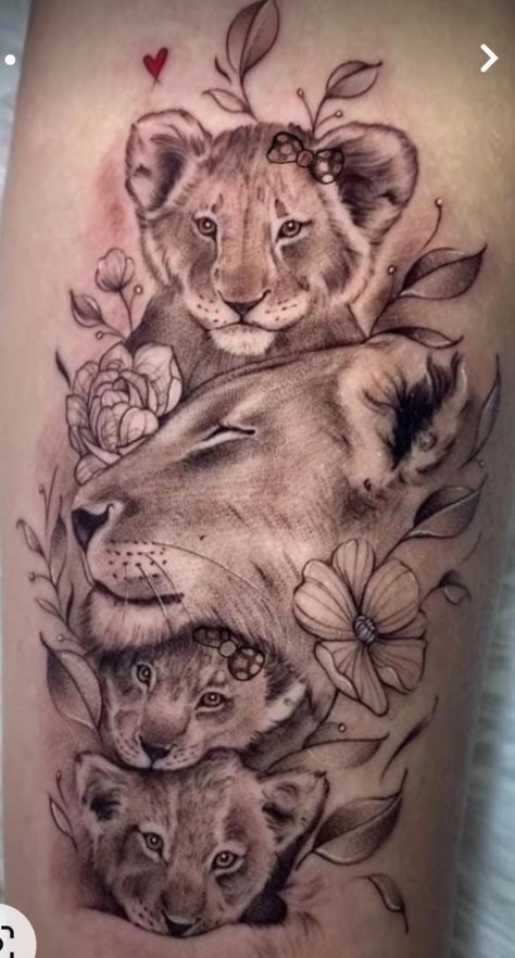 Lioness And 3 Cubs Tattoo For Women, Lioness With 3 Cubs Tattoo, Tiger And 3 Cubs Tattoo, Mama Lion And 3 Cubs Tattoo, Lioness 3 Cubs Tattoo, Cheetah Family Tattoo, Lioness And 3 Cubs Tattoo Mothers, Lioness With 4 Cubs Tattoo, Lioness With Three Cubs Tattoo