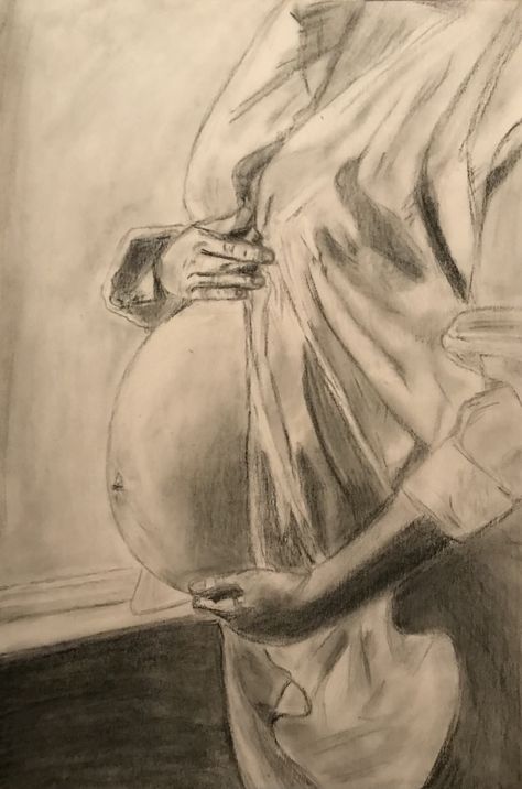 Mom Pencil Drawing, Pregnant Sketch Drawings, Pregnant Mom Drawing, Mother And Baby Drawing, Pregnant Sketch, Pregnant Woman Art, Parents Drawing, Sketches Of Girls, Kylie Pregnant