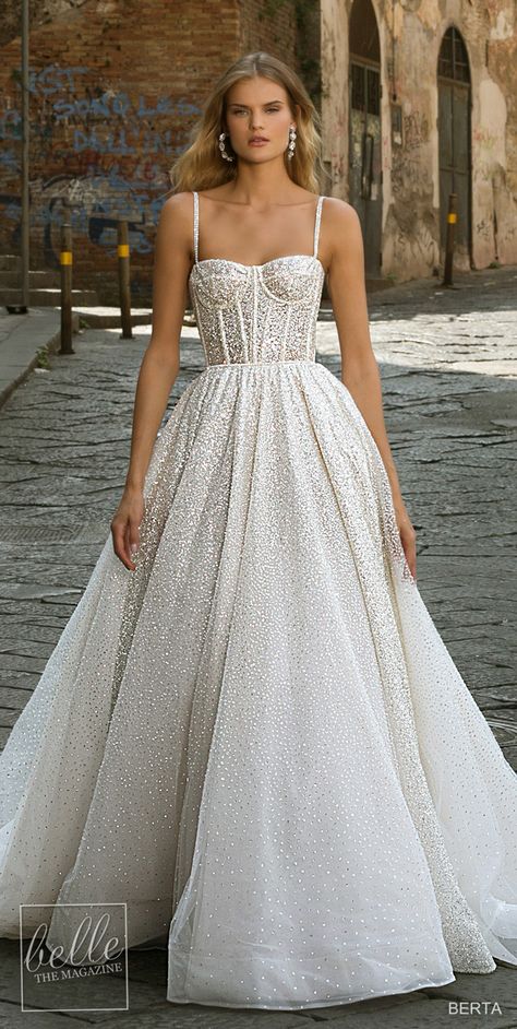 Princess Ball Gowns Wedding Dress, Berta Wedding, Fairy Prom Dress, Gowns Aesthetic, Prom Elegant, Berta Wedding Dress, Gowns Elegant, Wedding Dresses 2020, Princess Ball Gowns