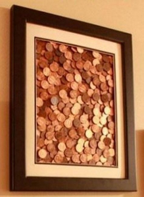 21 DIY Penny Projects That Won't Cost Too Much Money Pennies Crafts, Penny Craft, Penny Projects, Penny Picture, Penny Crafts, Penny Art, Coin Crafts, Cuadros Diy, Pennies From Heaven