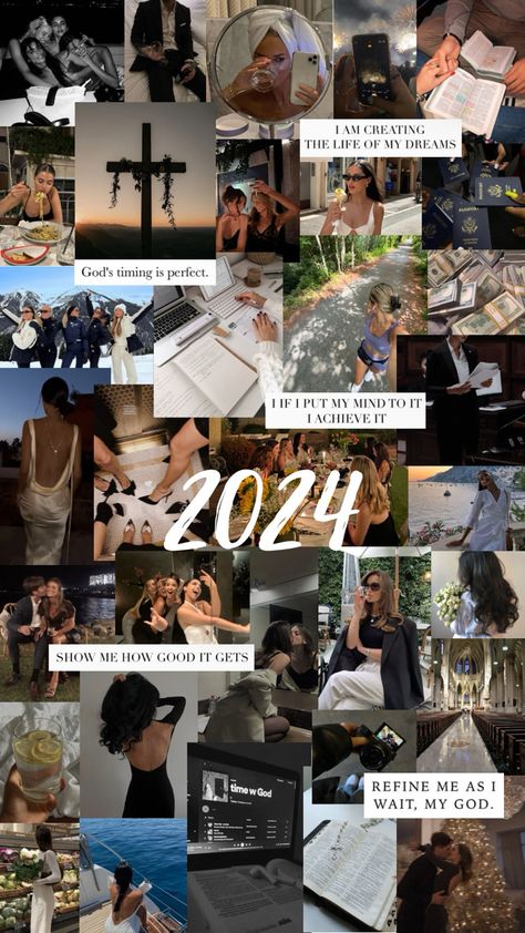 Inspiration, vision board, God, ambition, New Year, resolutions, 2024 Godly Vision Board, Vision Board With God, Vision Board God, Vision Board Christian, Manifestation Boards, 2024 Resolutions, Inspiration Vision Board, Girl Vision Board, Spiritual Vision Board