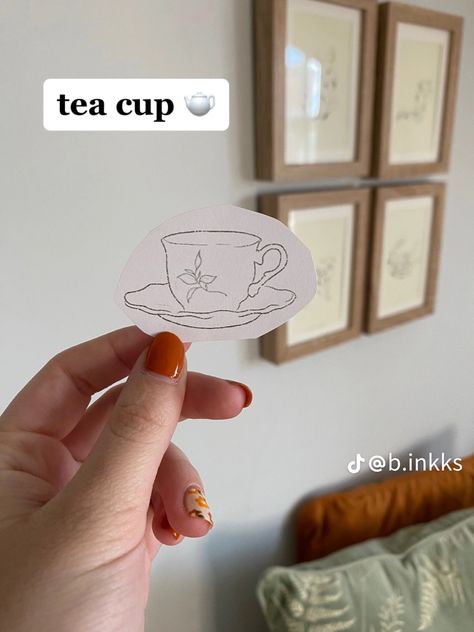 China Cup Tattoo, Yea Cup Tattoos, Teacup Tattoo Minimalist, Tea Tattoo Minimalist, Tiny Teacup Tattoo, Tea Cup Tattoos, Tea Cup Fine Line Tattoo, Tea Kettle Tattoo, Teacup Tattoo Tiny