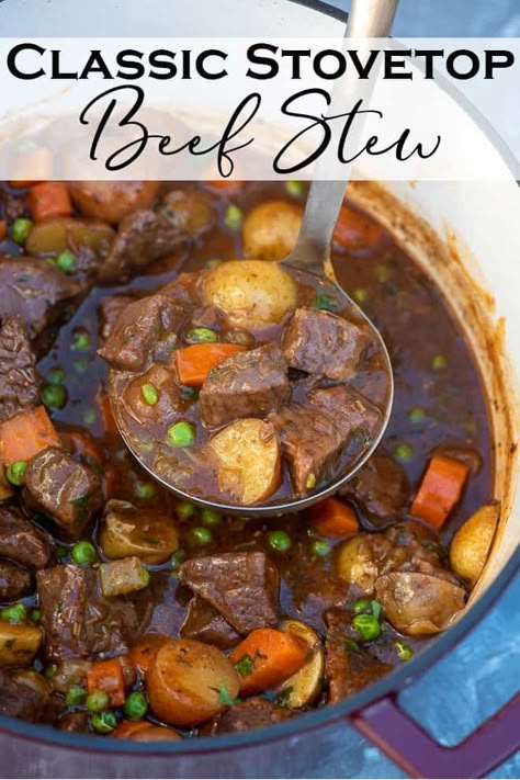 Beef And Potatoes Stew, Beef Chuck Stew Recipes, Dutch Oven Beef Stew Stove Top, Classic Stovetop Beef Stew, Stew On Stovetop, Lipton Onion Soup Mix Beef Stew, Beef Stew With Dumplings Stove Top, Stove Top Beef Stew Recipe Easy, Stovetop Stew Recipes