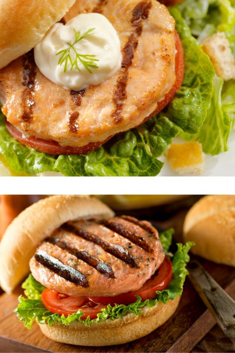 Frozen Salmon Burgers, Salmon Burger Toppings, Costco Salmon, Burger King Zesty Sauce, Cook Frozen Salmon, Burger Sides, Dinner For The Week, Salmon Burger Recipe, Salmon Burger