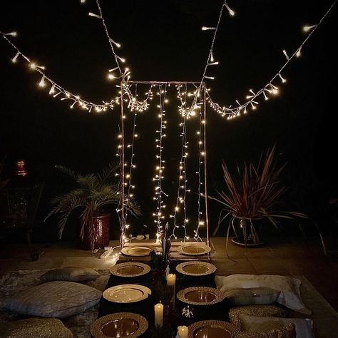 KM Event Styling & Prop Hire on Instagram: “Maria ki Shaadi - A night under the stars ✨ . . . . . . . . . . . #picnic #nature #love #food #picnicdate #family #summer #travel…” Garden Planters Ideas, Picnic Under The Stars, Backyard Movie Night Party, Picnic Nature, Prom Decorations, A Night Under The Stars, Luxury Picnics, Night Picnic, Planters Ideas