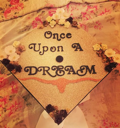 Sleeping Beauty Themed Graduation Cap Decoration "Once Upon A Dream" UT Austin Once Upon A Time Graduation Cap, Beauty And Brains Graduation Cap, Httyd Graduation Cap, Literature Graduation Cap, Sleeping Beauty Graduation Cap, Disney Inspired Grad Caps, Disney Graduation Cap, Sleeping Beauty Party, Disney Graduation