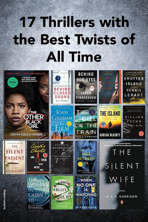 These mystery and thriller books have some of the all-time best plot twists. Books With The Best Plot Twist, Best Plot Twist Books, Booktok Thriller, Latest Books To Read, Alex Michaelides, Good Thriller Books, Best Plot Twists, Best Mystery Books, Patricia Highsmith