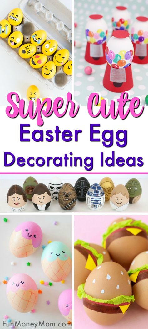 Easter Eggs - Love decorating Easter eggs? These cute Easter egg decorating ideas are fun for both the kids and adults. When it's time to start coloring Easter eggs, you're going to want to try these! #eastereggs #easter #eastereggdecorating #coloredeggs #decoratingeggs Easter Egg Decorating Contest Ideas, Egg Decorating Ideas Creative Contest, Egg Decorating Ideas Creative, Egg Decorating Ideas For Toddlers, Easter Egg Decorating Contest, Decorating Easter Eggs With Toddlers, Decorated Eggs Kids, Decorate An Egg Competition, Minion Easter Eggs