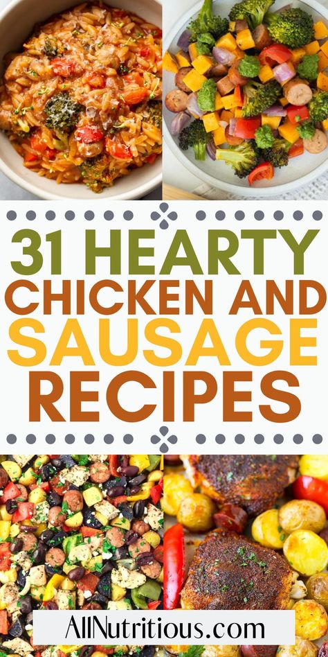 Crockpot Chicken And Sausage Recipes, Recipes With Chicken And Sausage, Sausage And Chicken Recipes, Chicken Sausage Dinner Ideas, Chicken And Sausage Recipes, Chicken Apple Sausage Recipes, Chicken And Chorizo Risotto, Chicken Sausage Recipes, Sausage Recipes For Dinner