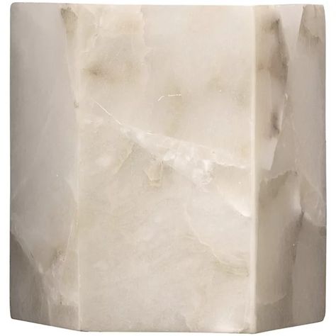 Borealis Hexagon Wall Sconce by Jamie Young Co. at Lumens.com Alabaster Color, Hexagon Wall, Alabaster Stone, Bathroom Decor Luxury, White Alabaster, Jamie Young, Decor Luxury, Modern Wall Sconces, Lighting Options