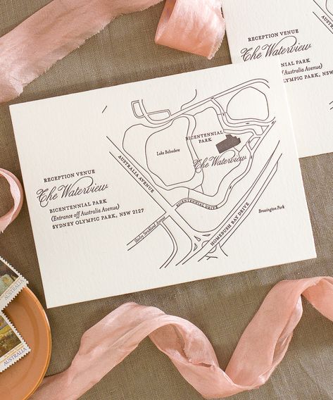 Map For Wedding Invitation, Venue Map Design, Wedding Map Invitation, Wedding Venue Map, Location Map Design Ideas, Wedding Invite Map, Wedding Invitations Templates Free, Diy Maps, Letterpress Map