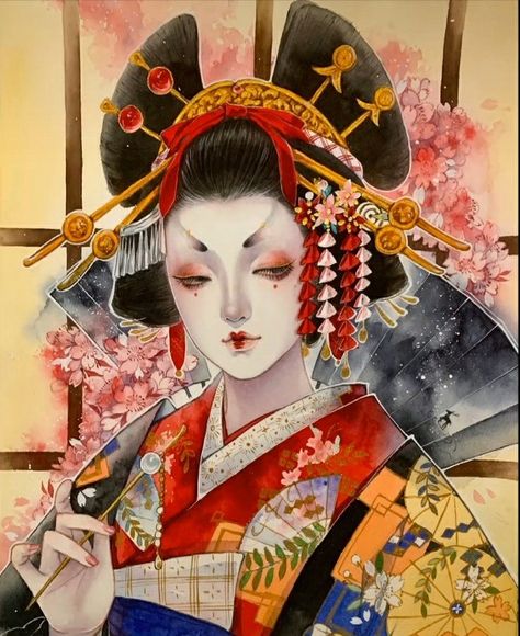 Japanese Banner Aesthetic, Geisha Art Tattoo, Football Anime, Geisha Drawing, Japanese Princess, Geisha Art, Japanese Art Prints, Traditional Japanese Art, Japanese Tattoo Art