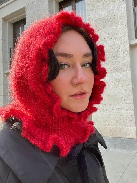 Knit Balaclava, Crochet Hood, Knitting Club, Knitted Balaclava, Knit Wear, Diy Vetement, The Serpent, Crochet Fashion Patterns, Knitted Hood