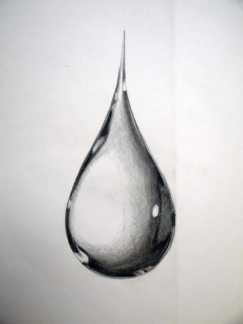 Water Drop Drawing, Shading Drawing, Pencil Drawings For Beginners, Water Drawing, Charcoal Sketch, Pencil Shading, Butterfly Tattoos, Object Drawing, Art Drawings Sketches Pencil