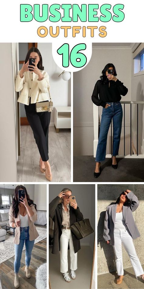 Say goodbye to those 'nothing to wear' moments! Discover 16 versatile business casual looks that will have you feeling stylish, comfortable, and confident at work. From oversized coats and striped shirts to classic blazer combos, we've got you covered for every office occasion. Whether you're returning to the office full-time or embracing hybrid work, these outfit ideas will refresh your wardrobe and inspire your daily style. Perfect for women seeking casual fall outfits that transition seamlessly from work to play! Gen Z Outfit Ideas, Conference Outfit, Business Casual Looks, Oversized Coats, Simple Casual Outfits, Chic Business Casual, Striped Shirts, Loose Fit Blouse, Casual Outfits For Women