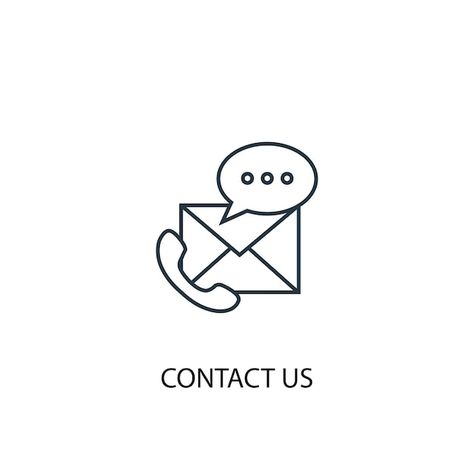 Contact us concept line icon. simple ele... | Premium Vector #Freepik #vector #email-symbol #phone-contact #email-background #email Contact Us Illustration, About Us Icon, Contact Us Web Design, Email Background, Contact Us Icon, Contact Logo, Icon Contact, Contacts Icon, Call Icon