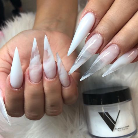 CLOUDY Soft Touch & Crystal Clear @valentinobeautypure DISCOUNT CODE: DREA . . ... - Women Trends Clear Acrylic Nails, Milky Nails, Ombre Acrylic Nails, Stiletto Nails Designs, Nail Swag, Acrylic Nails Coffin, Crystal Nails, Dream Nails, Coffin Nails Designs