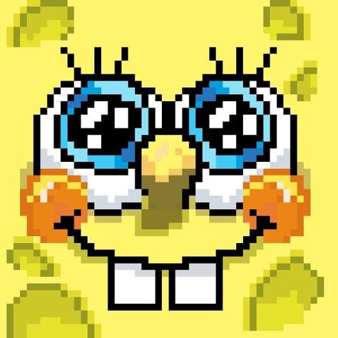 Pixel Art Ideas Pixel Spongebob, Drawing Ideas Spongebob, Spongebob Pixel Art, Drawing Pixel Art, Pixel Drawing Ideas, Lanyard Patterns, Pattern Pixel Art, Hama Art, Ideas For Drawing