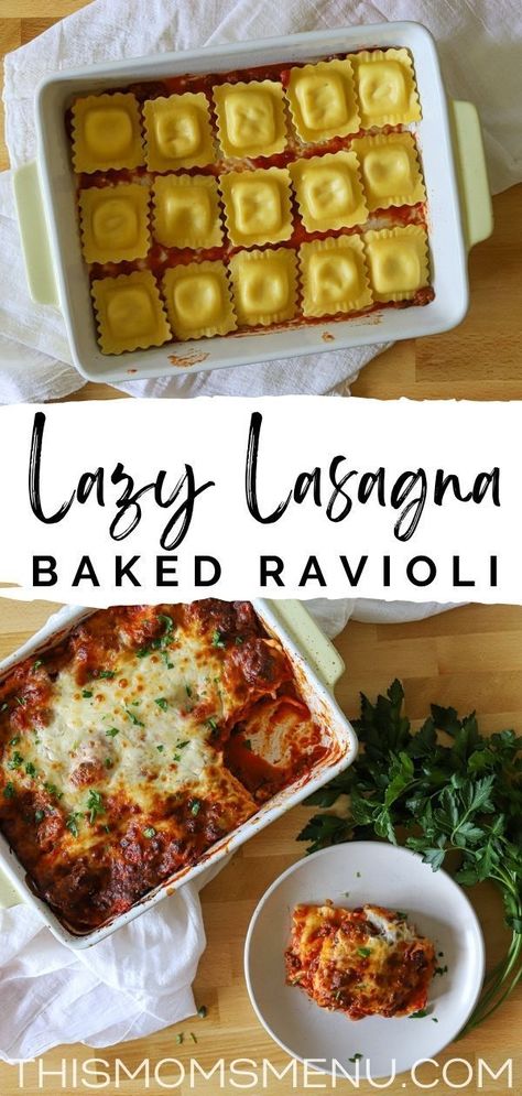 Easy Freezer Lasagna, 3 Cheese Lazy Lasagna, Ravioli Lasagna Freezer Meal, Fresh Ravioli Lasagna, Lazy Day Lasagna Ravioli, Single Serve Lasagna, Simple Lasagna Recipe Without Ricotta, Lazy Ravioli Lasagna, Easy Lasagna Recipe With Ricotta No Boil