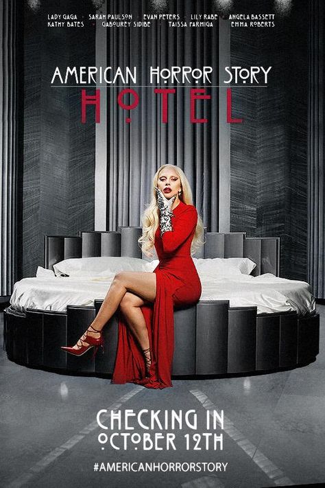 American Horror Story Hotel Poster, Ahs Hotel Lady Gaga, Lady Gaga American Horror Story, Stefani Germanotta, She Wants Revenge, American Horror Story Hotel, Ahs Hotel, Mother Monster, Ryan Murphy