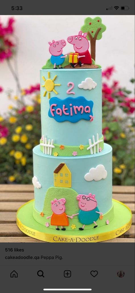 Birthday Bbq Food, Tortas Peppa Pig, Pig Birthday Theme, Pig Birthday Decorations, Peppa Pig Decorations, Peppa Pig Birthday Party Decorations, Pig Cakes, Peppa Birthday, Golden Birthday Cakes