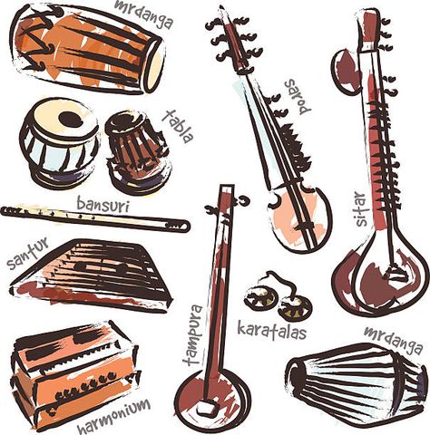 Indian Instruments, Ceramic Pencil, Musical Instruments Drawing, Indian Musical Instruments, Music Notes Tattoo, Multicolor Art, Drawing Competition, Indian Classical Music, Music Drawings