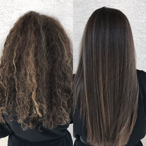 Curly hair makeover , smooth hair , makeover Smoothing Hair, Hair Keratin, Really Short Hair, Haircut Pictures, Hair Due, Keratin Hair, Alicia Keys, Balayage Brunette, Hair Makeover