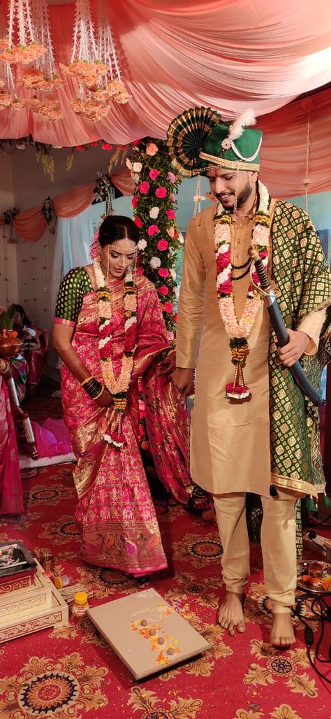 Indian /maharashtrian wedding Maharashtrian Wedding Aesthetic, Maharashtrian Wedding Look, Maharashtrian Wedding, Wedding Look, Wedding Aesthetic, Wedding Looks, Quick Saves