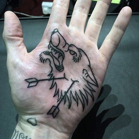 100 Palm Tattoo Designs For Men - Inner Hand Ink Ideas Palm Tattoos Men, Inner Hand Tattoo, Palm Tattoo Hand, Hand Palm Tattoos, Arrow Piercing, Palm Tattoo, Tattoo Male, Tattoo Wolf, Palm Tattoos