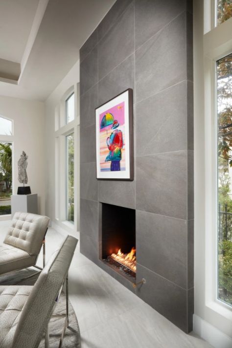 Large-Format Wall Tile | Arizona Tile Large Format Tile Fireplace, Large Tile Fireplace, Large Format Wall Tile, Tiled Fireplace Wall, Tile Around Fireplace, Room Wall Tiles, Arizona Tile, Tile Options, Tile Fireplace