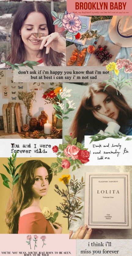 Lana Del Rey Cottagecore, Lana Wallpaper, Lana Del Rey Collage, Lana Albums, Cottagecore Posters, Lana Del Rey Fan, Lyric Wallpaper, Whatsapp Background, Cottagecore Wallpaper