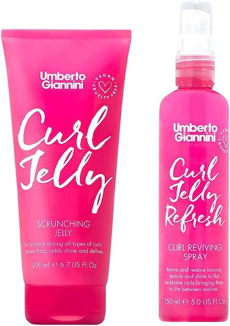 Umberto Giannini Curl Jelly Scrunching Jelly 200ml Vegan & Cruelty Free Frizz Styling Curl Control Hair Gel for Curly or Wavy Hair, 150 ml (Curl Jelly and Jelly Refresh Spray) : Amazon.co.uk: Beauty Curl Jelly, Curly Products, Waves Curls, Different Hair Types, Hair Control, Coily Hair, Types Of Curls, Male Grooming, Soft Curls