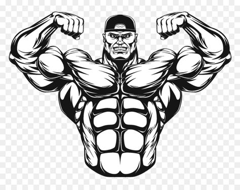 Body Builder Tattoo Design, Body Builder Drawing Reference, Body Building Logo, Body Builder Drawing, Strength Sigil, Bodybuilder Cartoon, Body Builder Art, Www Logo, Fitness Drawing